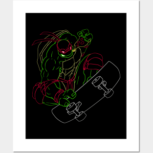 Neon 90's Ninja Turtles - Raph Posters and Art